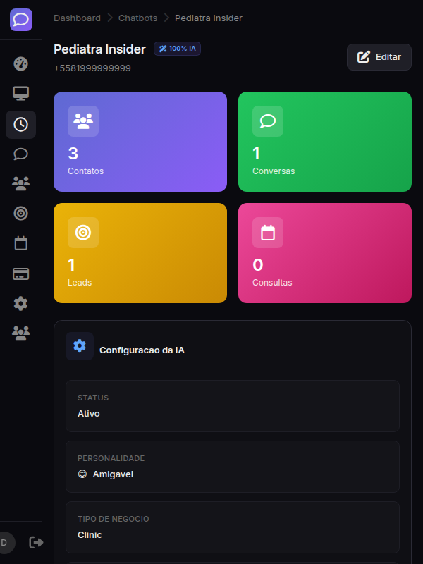 Configuracao do chatbot - informacoes basicas