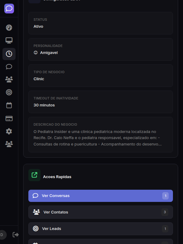 Configuracao do chatbot - personalidade da IA