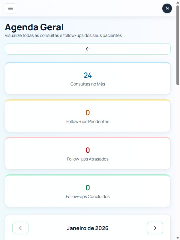 Agenda geral do mês